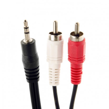 CABLE PLUS 3.5 MM / 2 RCA BLANCO Y ROJO 1.5M