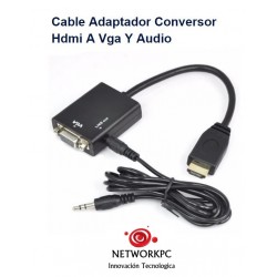 Cable Adaptador Conversor Hdmi A Vga Y Audio